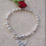 Pearl Heart Charm Bracelet
